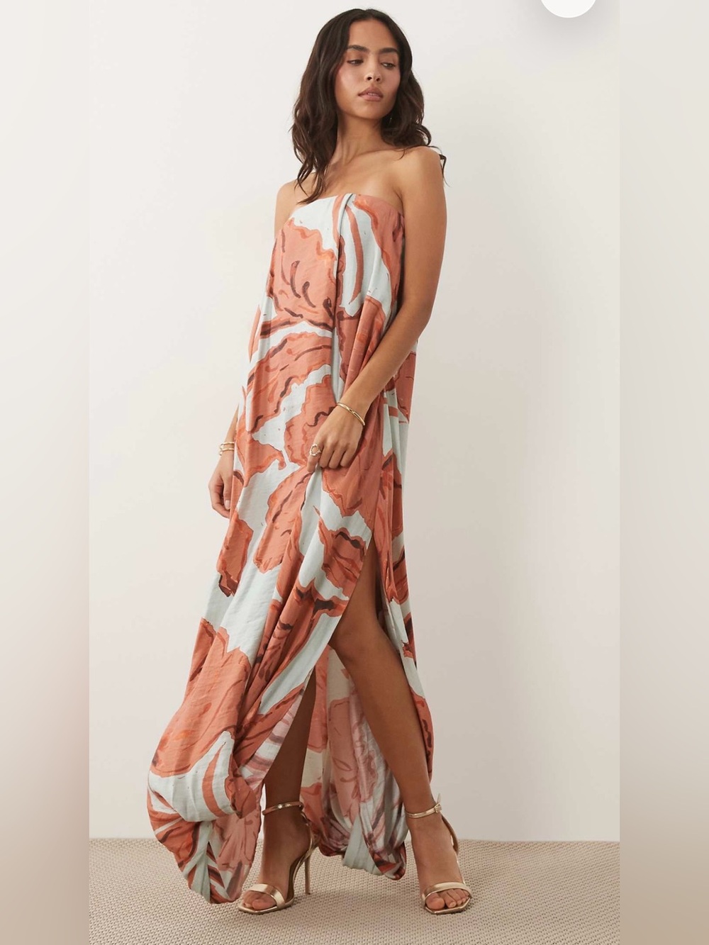 ASOS Satin Bubble Bandeau Maxi Dress (New with Tags)